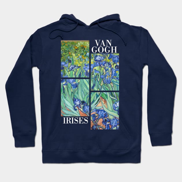 Van Gogh Irises Stylised Hoodie by Vincent Van Gogh T-Shirts